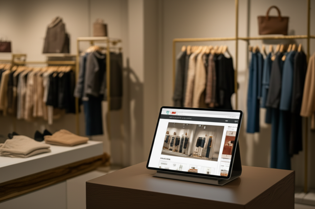 Tienda de moda moderna con interfaz e-commerce